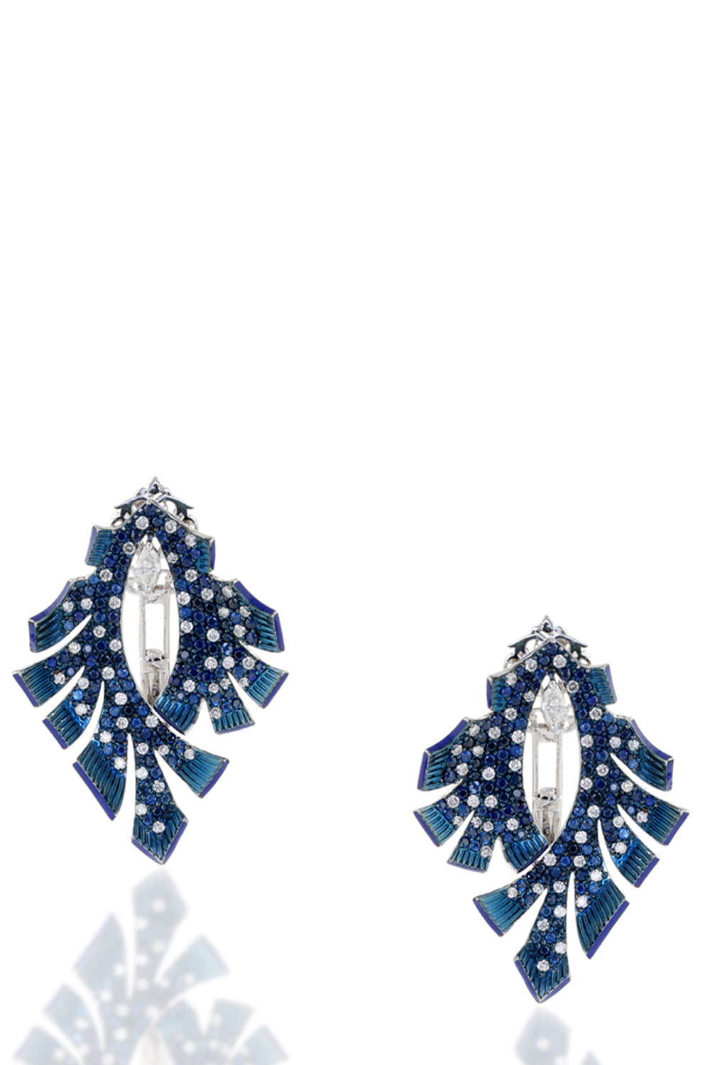 EJS Blue Emblem Earrings