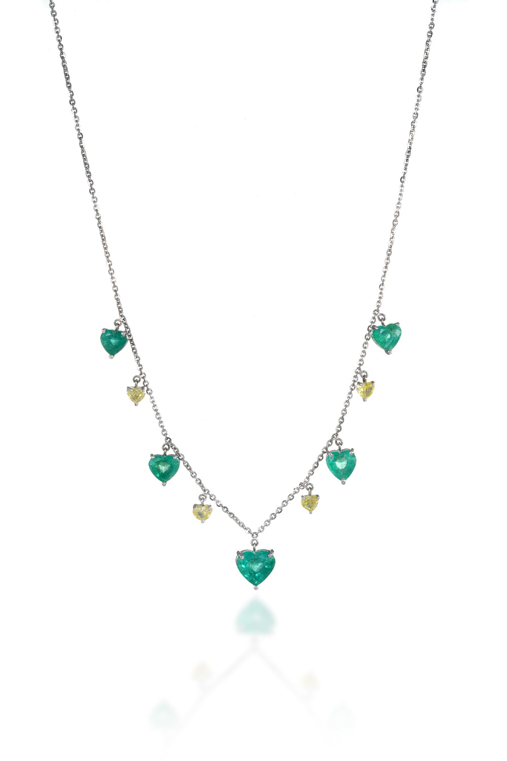 Golden Emerald Love Link Pendant
