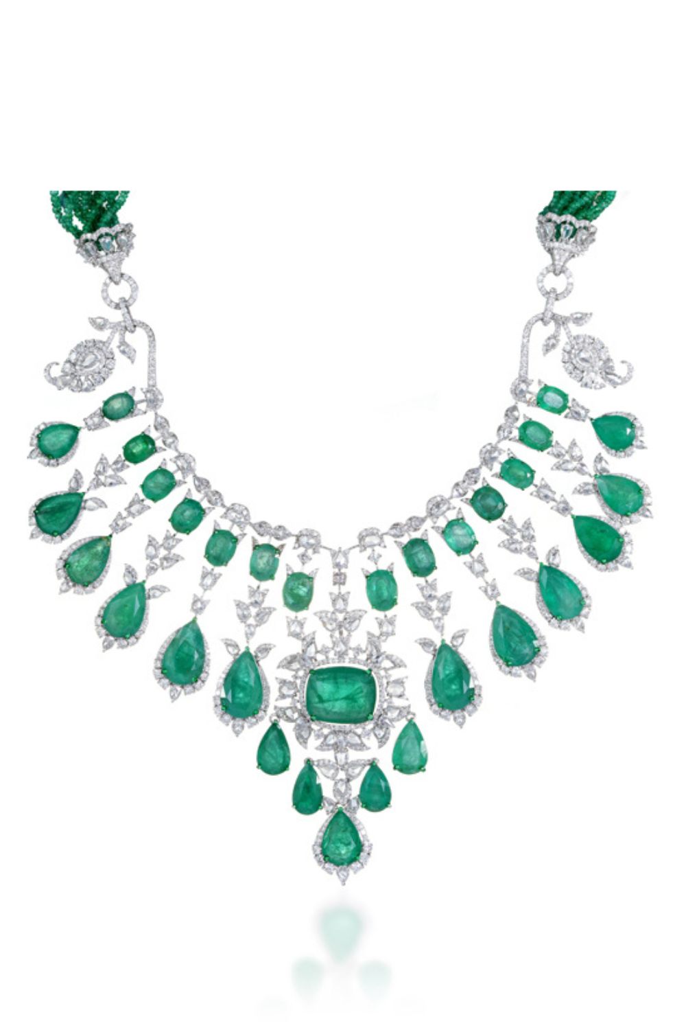 Emerald Enchantment Rosettes Necklace