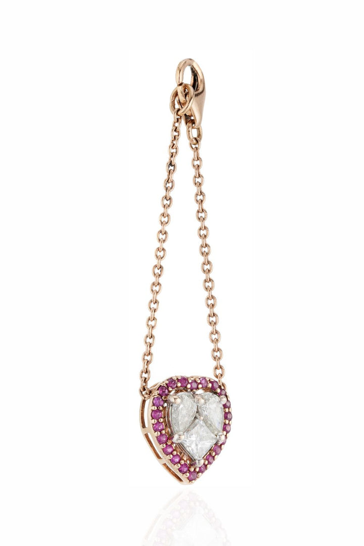 Hearts Forever-Pink Sapphires Charm