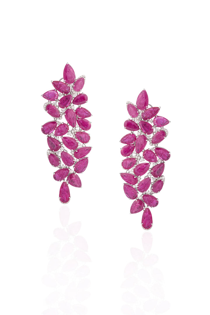 Sympony of Ruby Pears Earrings