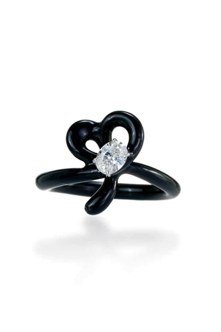 Midnight Noir Solitaire Ring