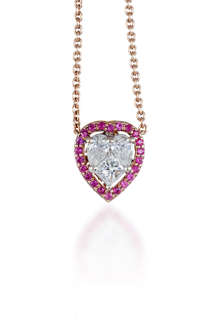 Hearts Forever-Pink Sapphires Charm