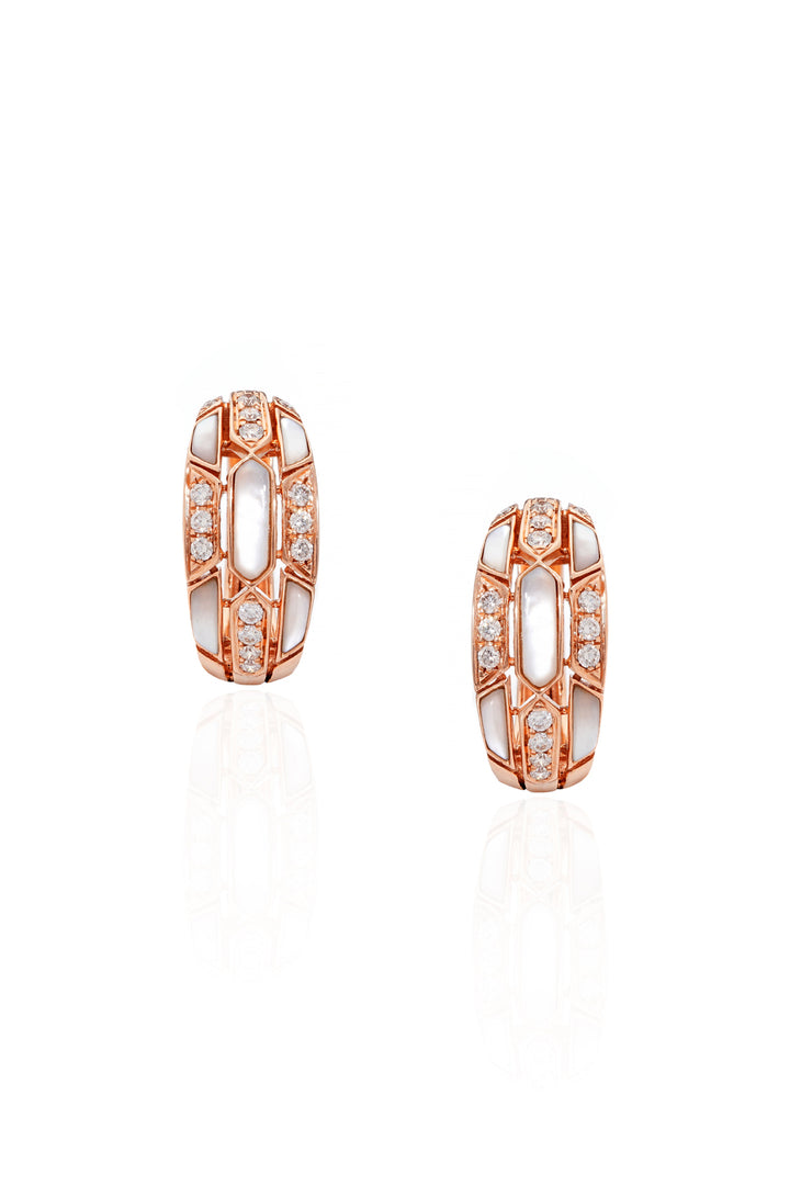 Mother of Pearl Mosaic Hoops