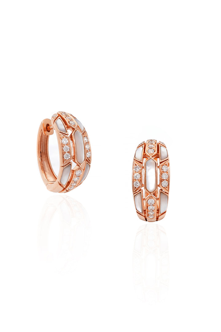 Mother of Pearl Mosaic Hoops