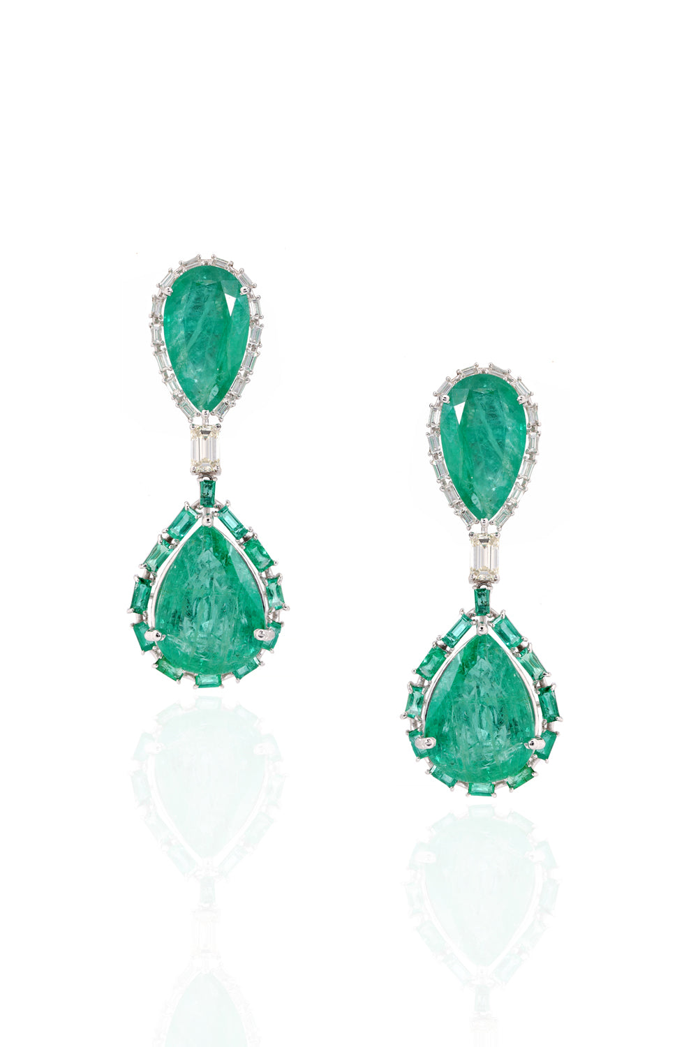 The Emerald Twin Drop Earrings