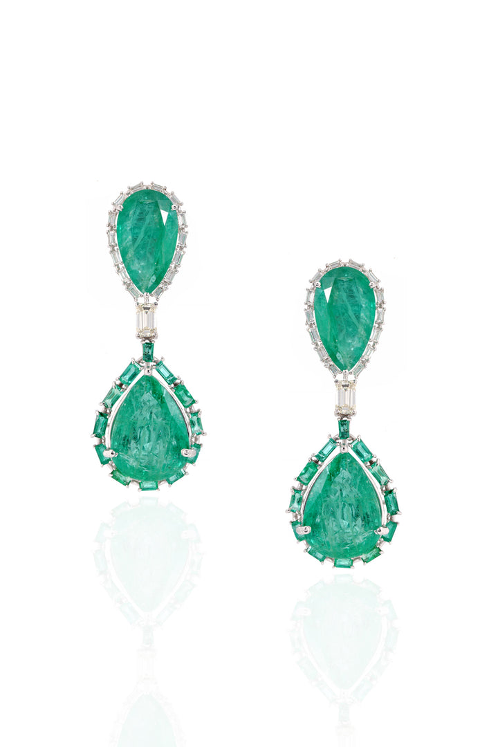 The Emerald Twin Drop Earrings