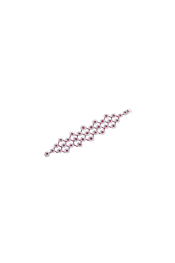 Imperial Ruby Bloom Choker ccum Bracelet