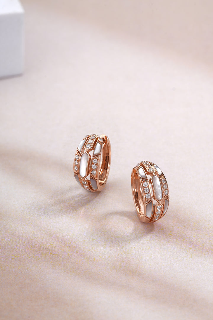 Mother of Pearl Mosaic Hoops