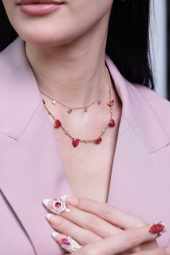 Ruby Love Link Necklace