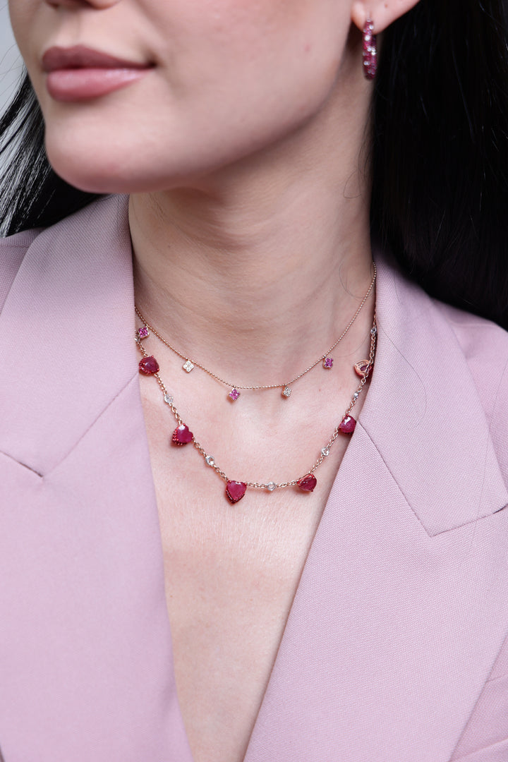 Ruby Love Link Necklace